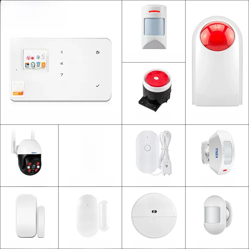 KERUI W181 Panel systemu alarmowego WIFI GSM Alarm dla domu Bezprzewodowa obsługa Alexa Tuya Inteligentna kontrola aplikacji z syreną z czujnikiem ruchu — zdjęcie 2