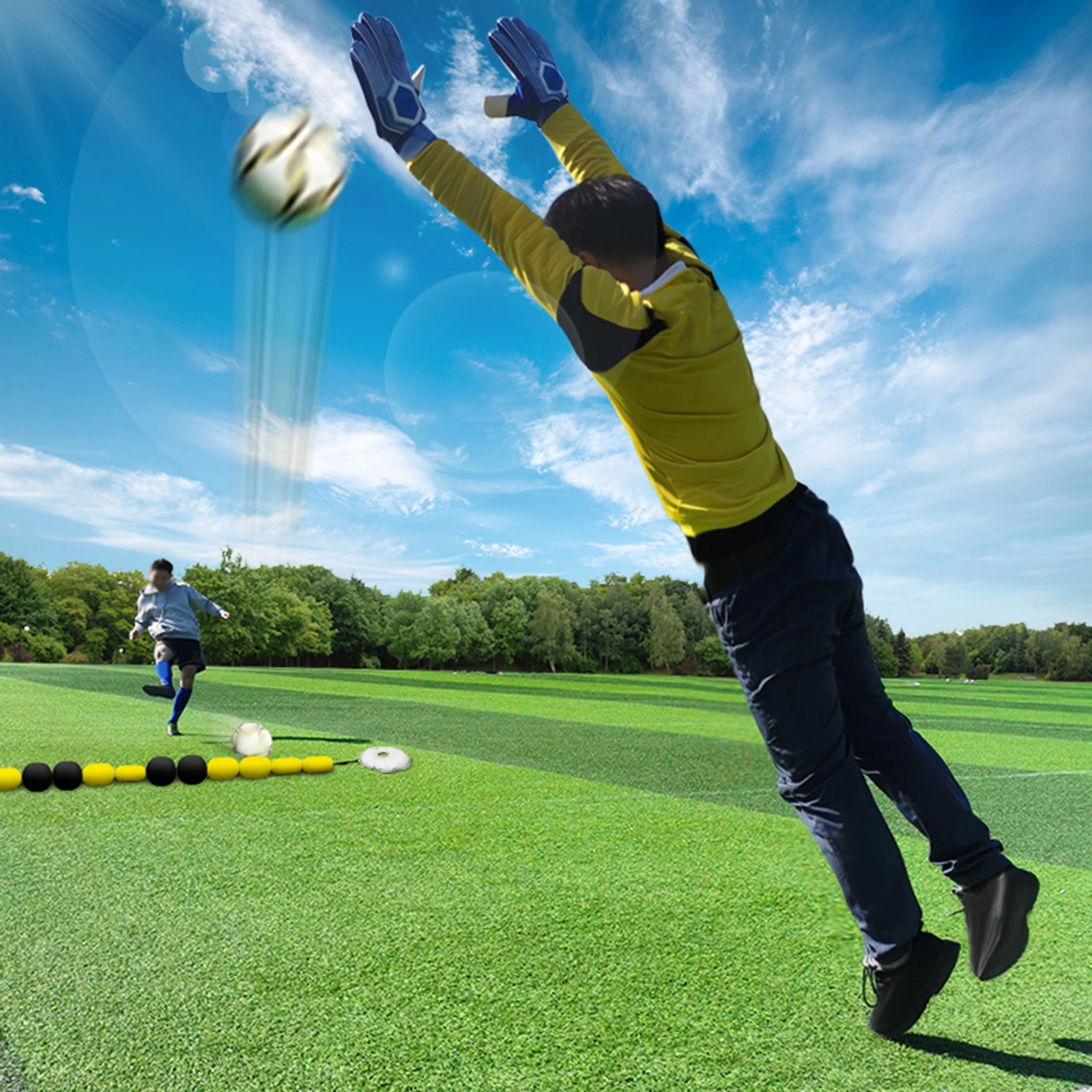 골키퍼 편향 장비 반사 민첩성 훈련을 위한 충격 방지 단일 라인 디플렉터 축구 축구 훈련