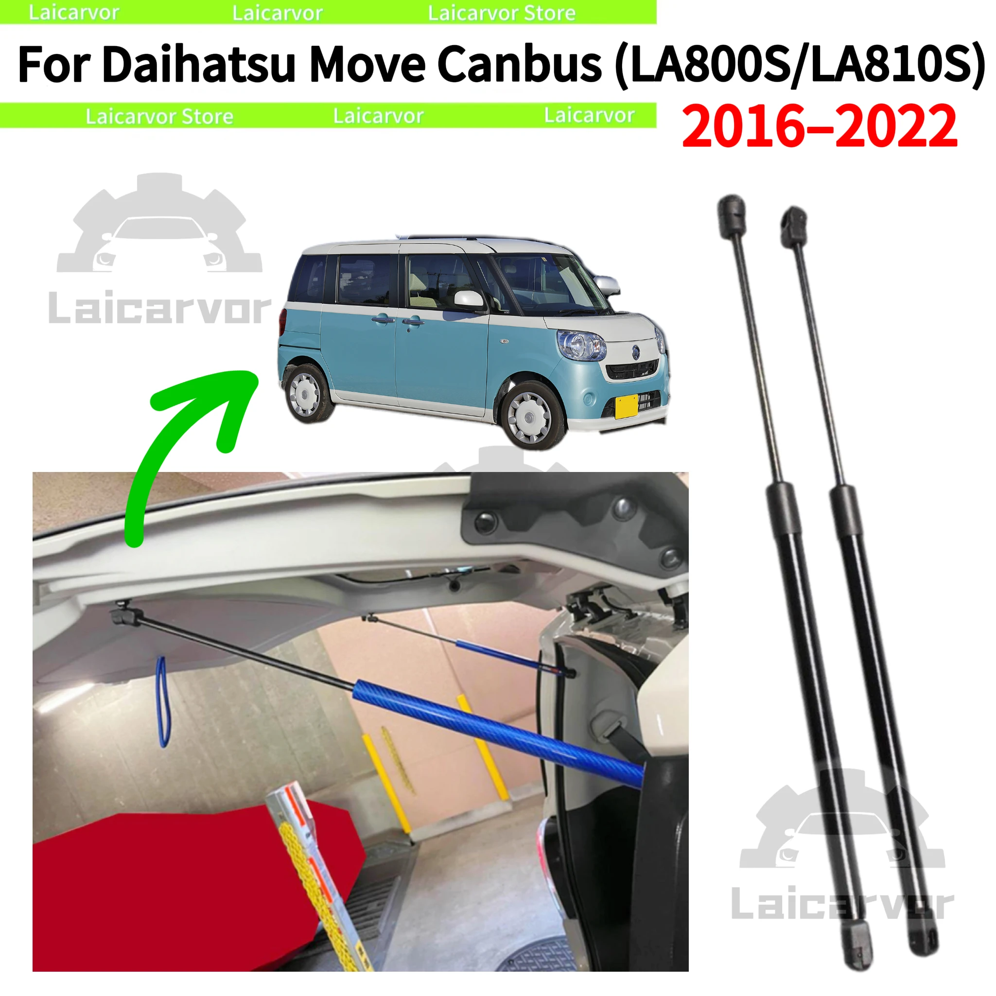 2PCS Trunk Struts For Daihatsu Move Canbus LA800S LA810S Wagon 2016-2022 Rear Tailgate Boot Replace Lift Support Shock Damper