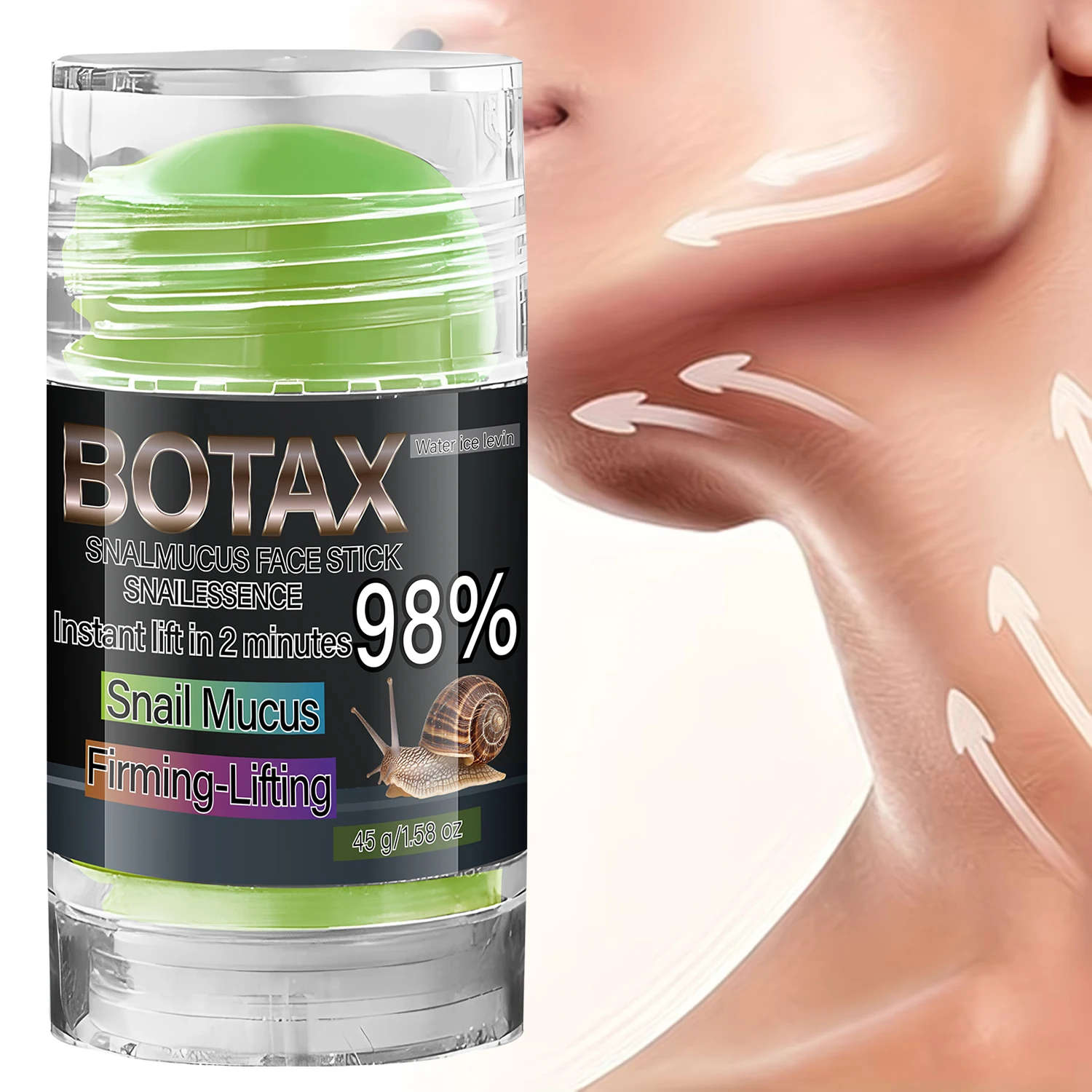 BOTAX Snail Mucus Face Stick - 98% Snail Essence, 2-Min Instant Lift, Firming & Moisturizing with Collagen & Retinol