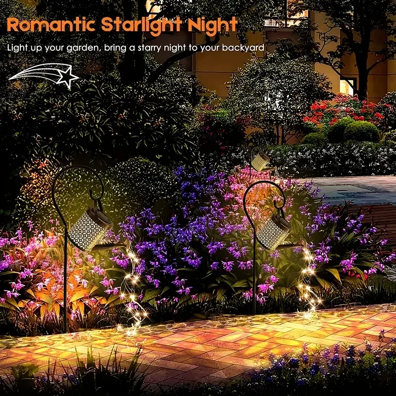 1pc Solar Powered Watering Jar Lights Solar Angel Moon Girl Fairy Teapot Light With Waterproofing, Christmas Atmosphere Lights, Large Hanging Solar Lights For Outdoor Garden, Terrace, And Courtyard Channel Decoration