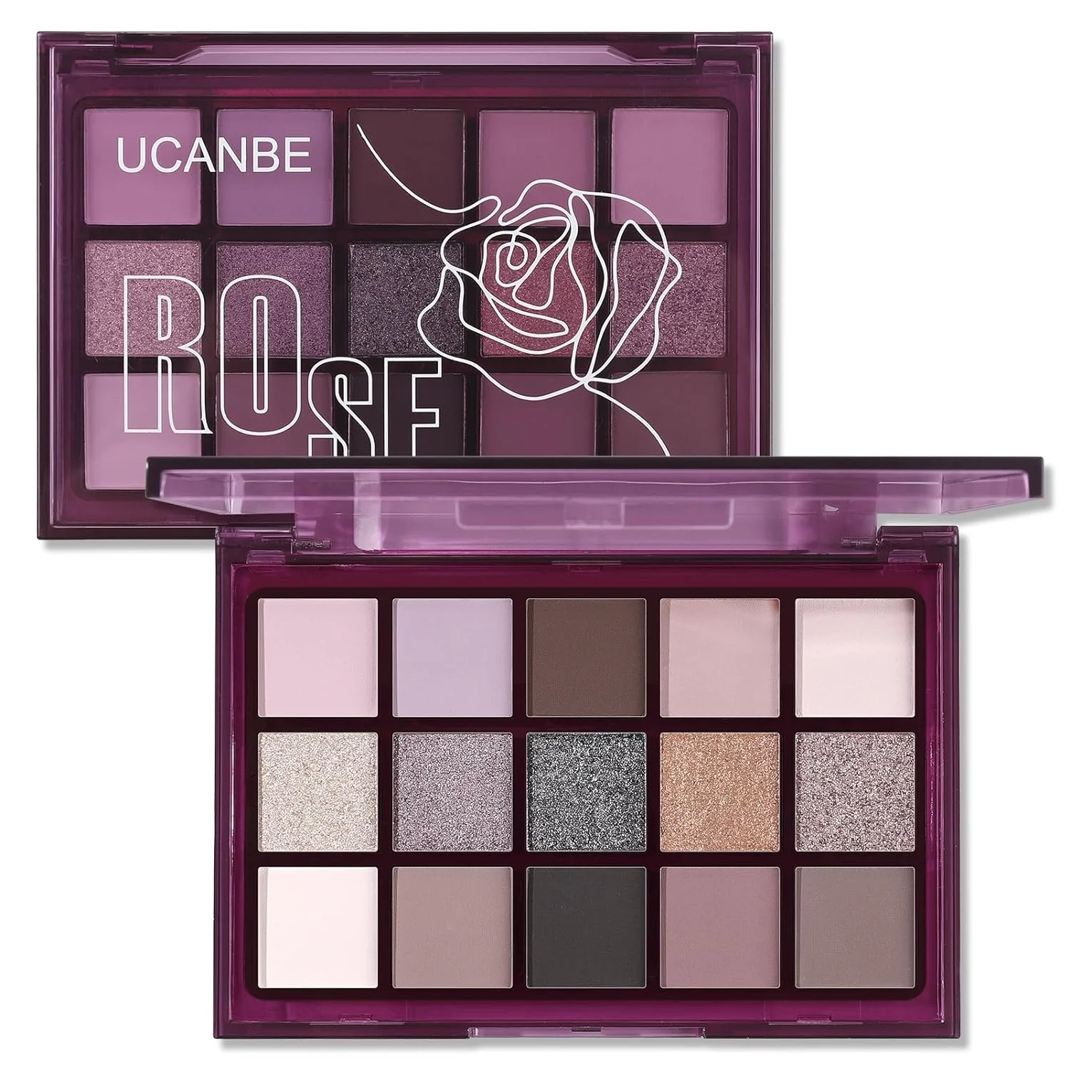 UCANBE-paleta de sombras de ojos Smokey Rose, 15 colores, paleta de maquillaje metálico mate, Nude, marrón topo