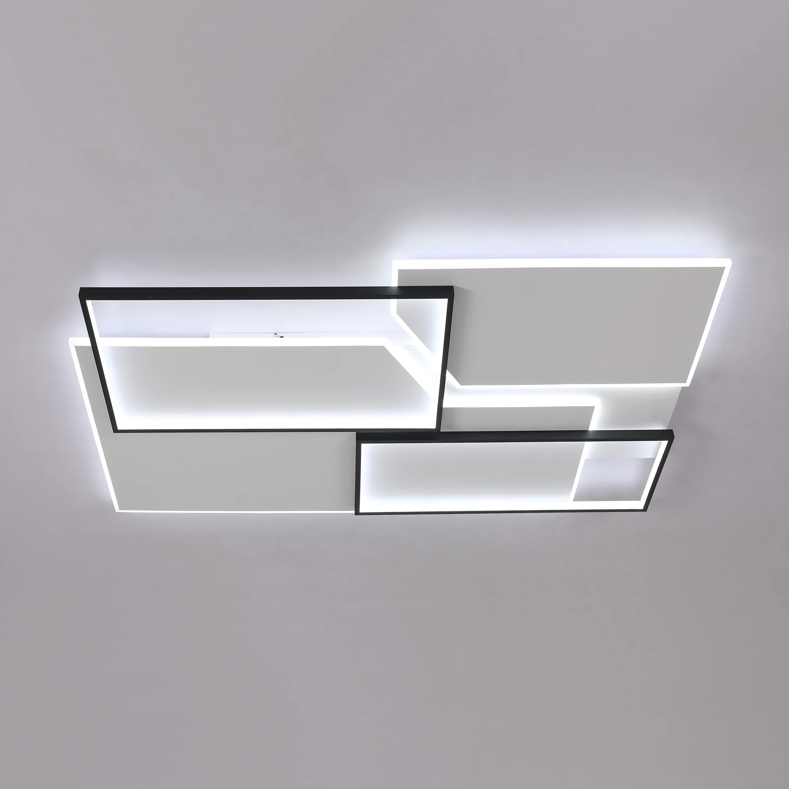 LED-Deckenleuchte Dimmbar Rechteckig 80W Schwarze Deckenlampe mit Fernbedienung für Wohnzimmer Schlafzimmer LED Moderne Deckenbeleuchtung – Detail 4