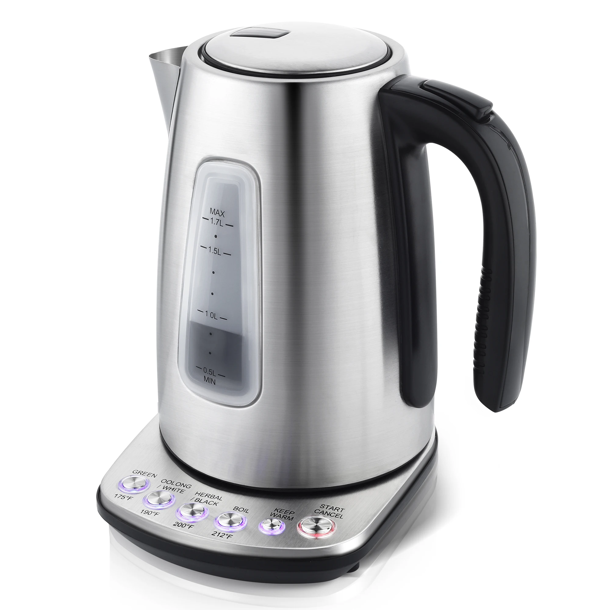 CACHOO Electric Kettle Temperature Control with 4 Presets, 1.7L Hot Water Kettle Electric, Stainless Steel Tea Pot Kettle