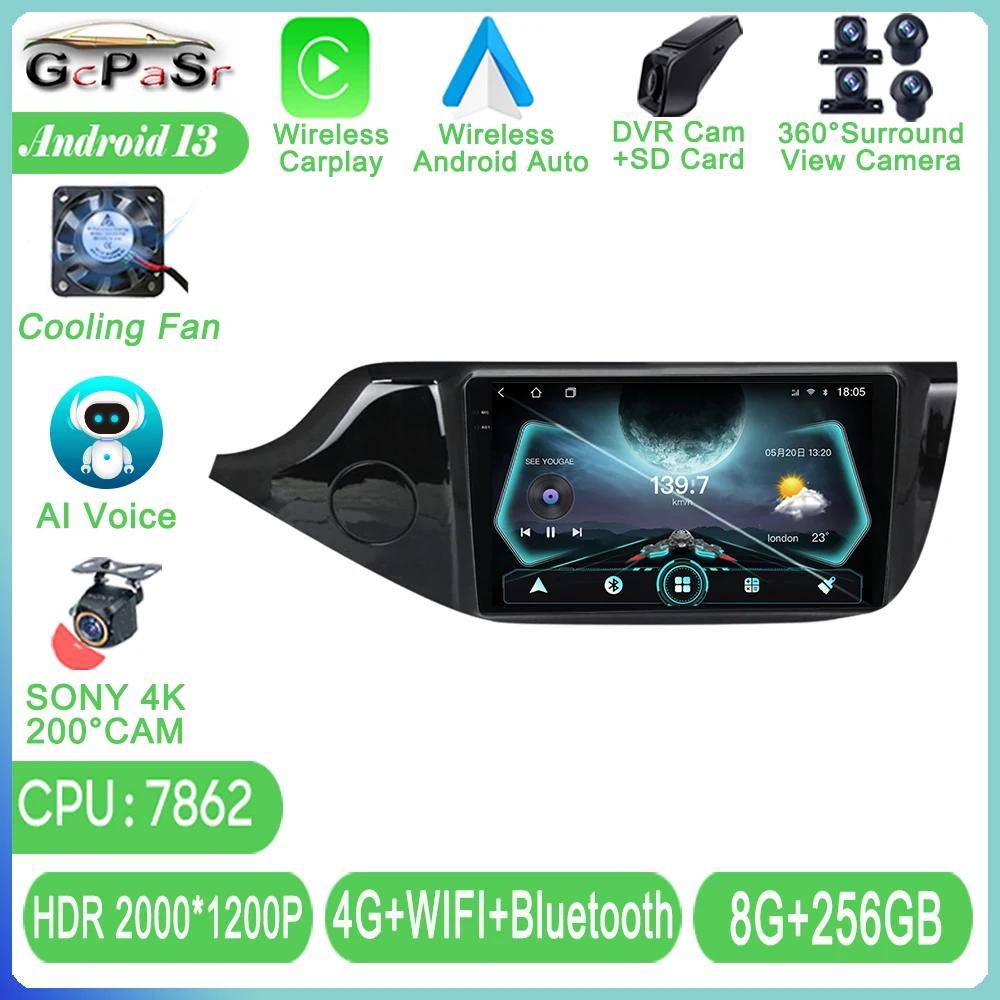 

Android For Kia CEED 2 JD 2016 Android Auto Car Radio Player Stereo Autoradio Navigation Video GPS HDR QLED CPU BT No 2Din DVD