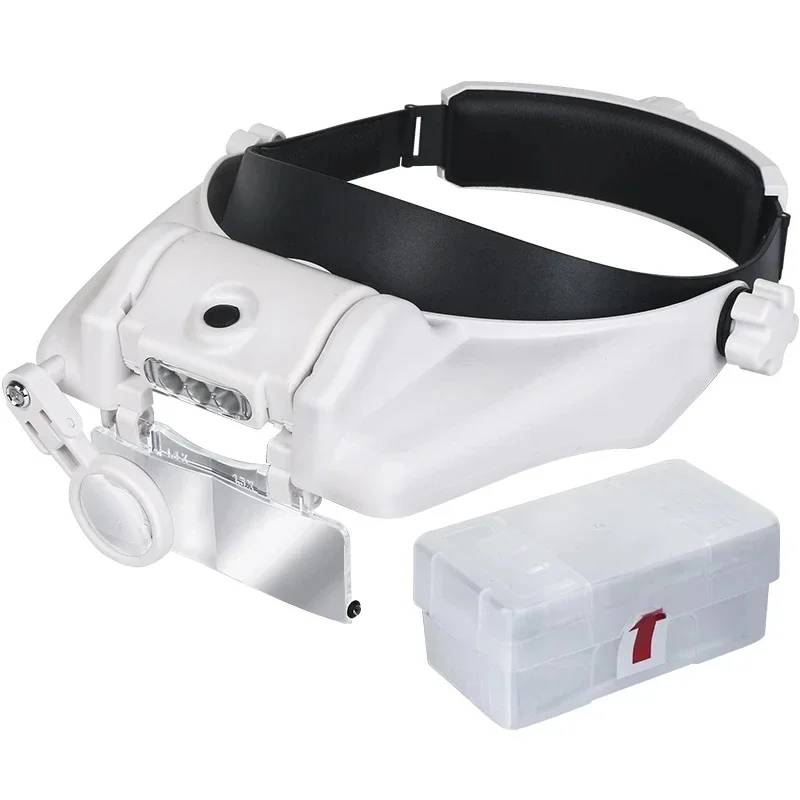 Magnifying Glass with Led Lights Illuminated Magnifier Lamp Wearing Style 1.5x 2x 2.5x 3x 3.5x 8 Headband Magnifying  Glasses