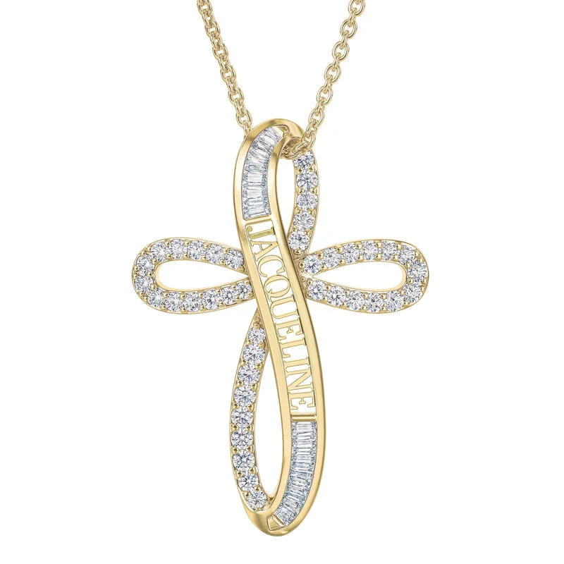 

Personalized Cross Zircon Necklace Customized Name Necklace 18K Gold-plated Necklace Wear Gifts on a Daily Basis Christmas Love