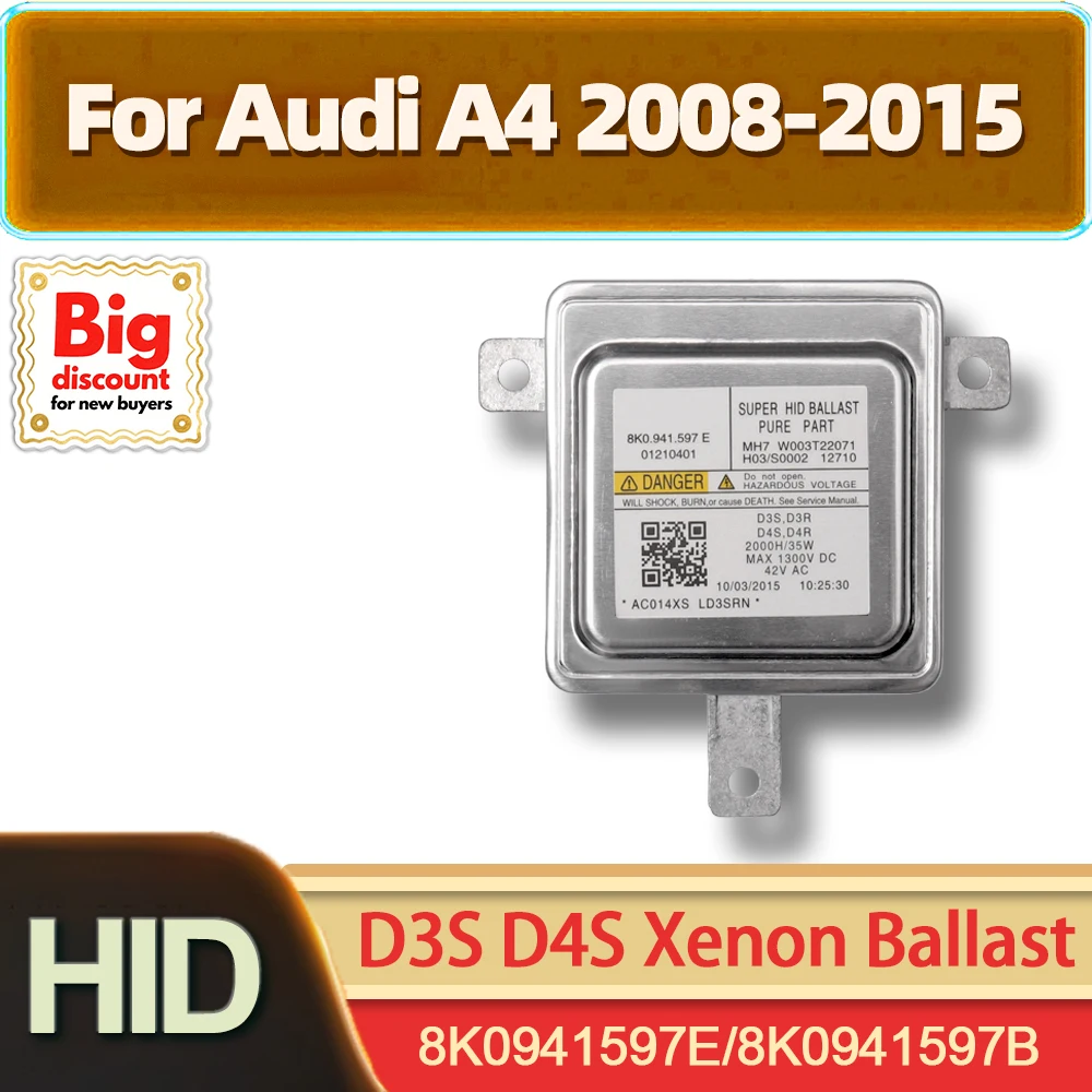 

TEENRAM 35W HID Xenon Headlight Ballast Control Unit OEM 8K0941597E 8K0941597B Xenon Light Ballast D3S D4S For Audi A4 2008-2015
