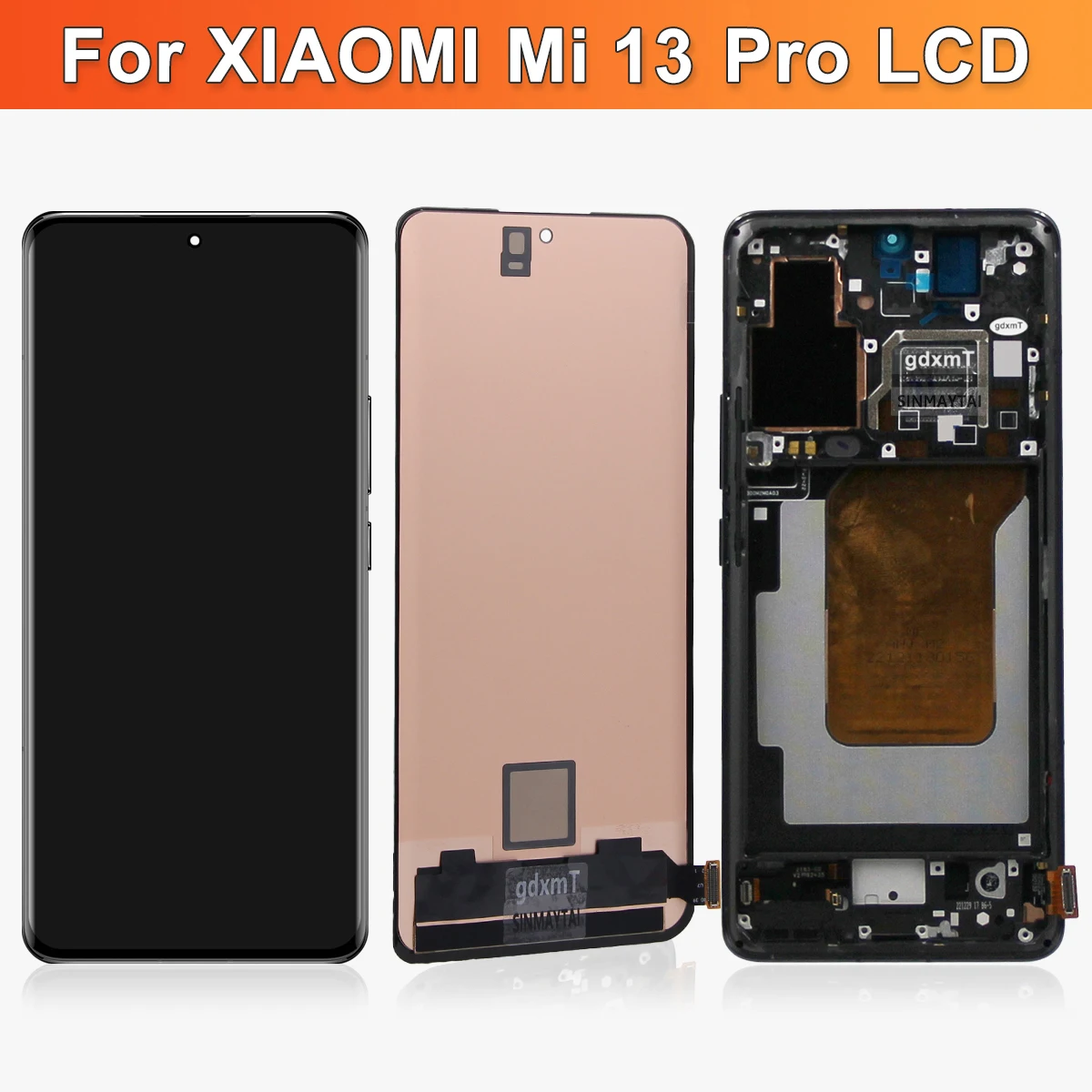 For Xiaomi Mi 13 Pro 2210132G 2210132C AMOLED Lcd Display Digital Touch Screen with Frame for Xiaomi Mi 13 Support Fingerprint