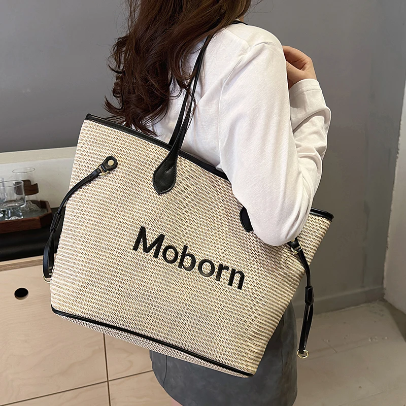 Elegant PU Embossed Tote Bag - Large Capacity Shoulder Bag for Women with Leather Straps - Perfect for Work  Shopping and Casua