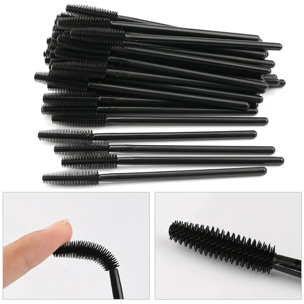 25/50 sztuk szczoteczka do rzęs jednorazowy żel silikonowy tusz do rzęs różdżki aplikator szpule przedłużanie rzęs pędzle kosmetyczne narzędzie do makijażu — zdjęcie 2