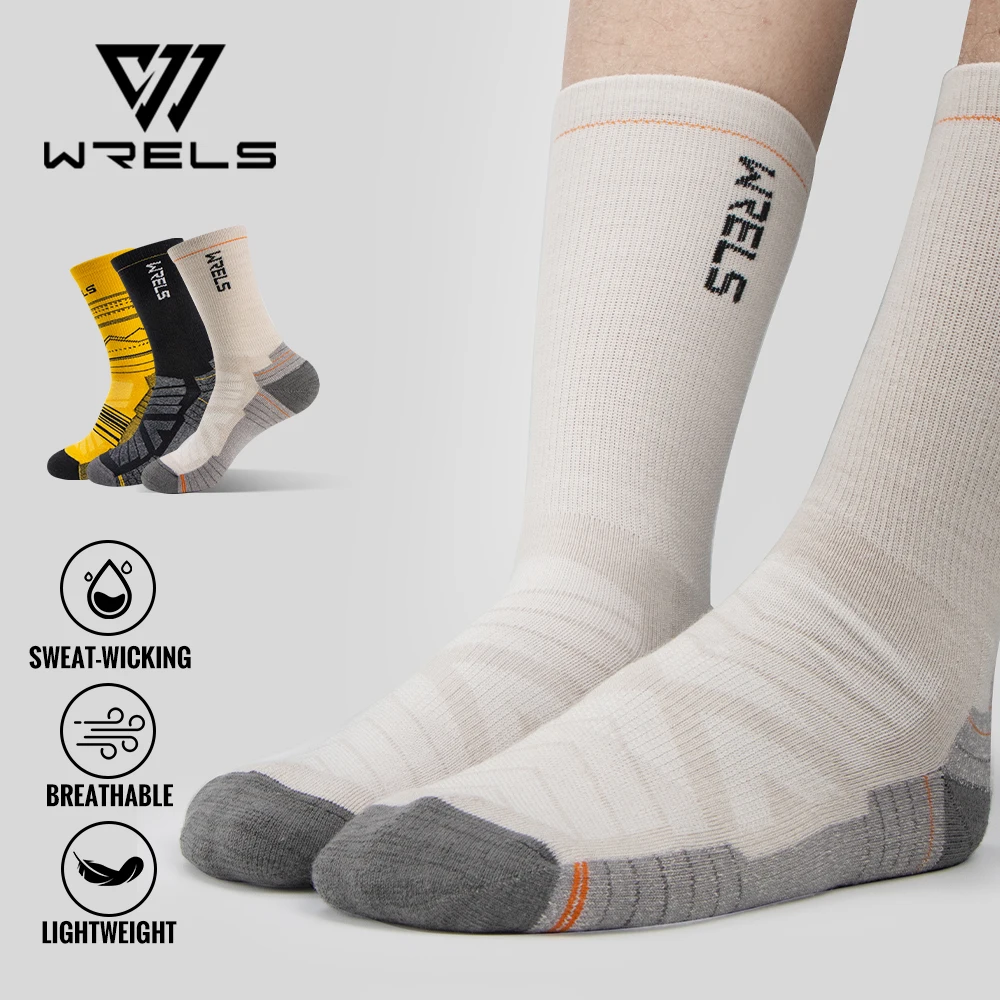

WRELS 1/2/3 Pairs Merino Wool Socks Thermal Warm Winter Thick Cushion Moisture Wicking Wool Hiking Socks Sports Socks