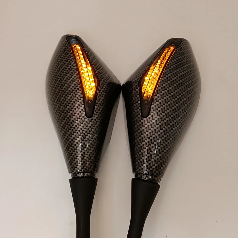 AliExpress JPMotor Accessories Motorcycle Integrated Turn Signal Mirrors Rearview Mirror With Led Light Universal Motorbike LED HD Side Mirror For Street Bike