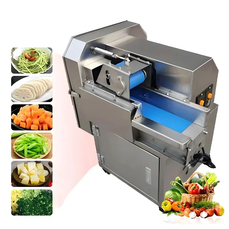 2025New 220V Electric Commercial Vegetable Cutter Slicer Machine Multi-functional Vegetable Cutting Machine 500kg / h