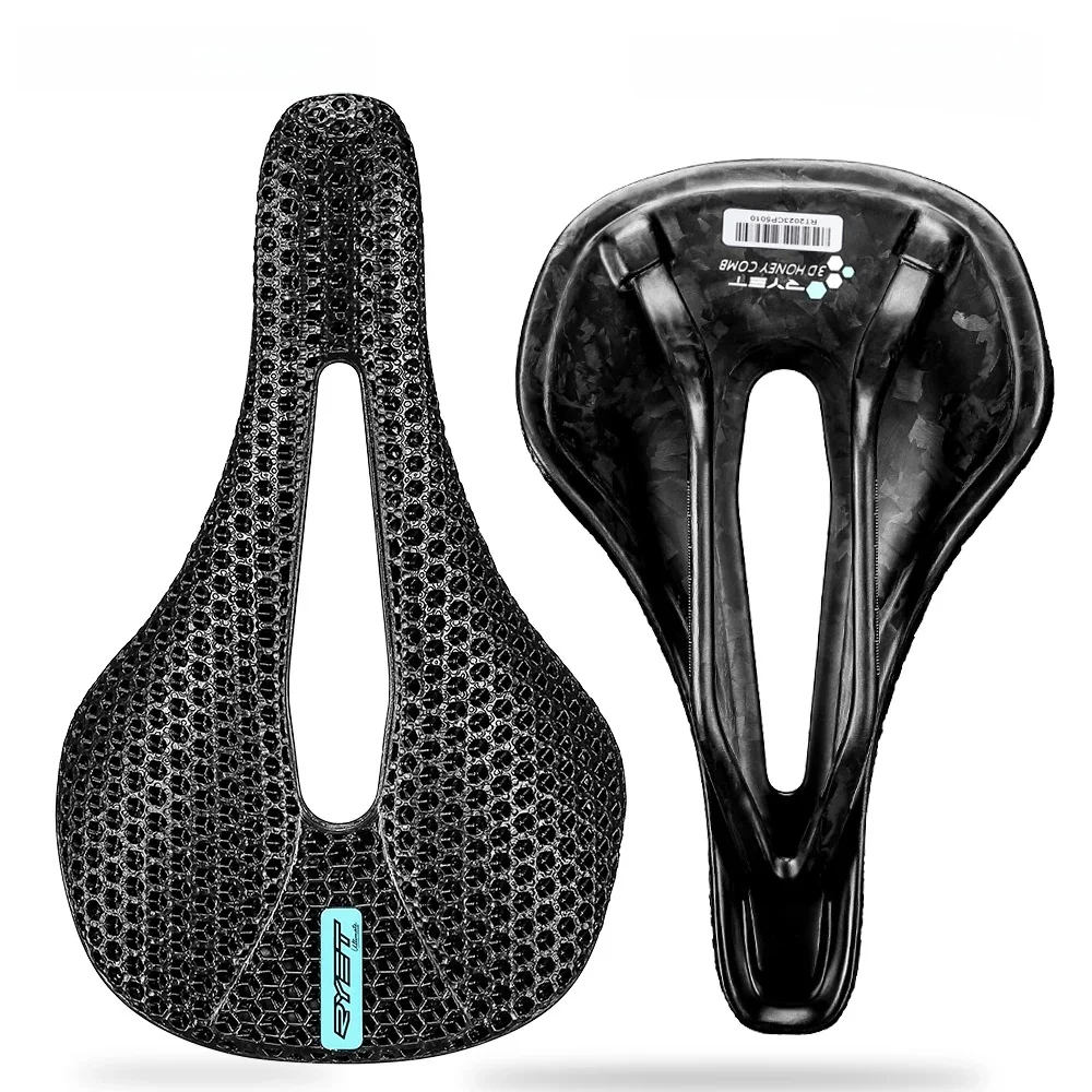 RYET 3D Gedruckt Fahrrad Carbon Sattel 140mm 142mm Super Licht Straße MTB Racing EVA Sättel Fahrrad Sitzkissen radfahren Sitzteil