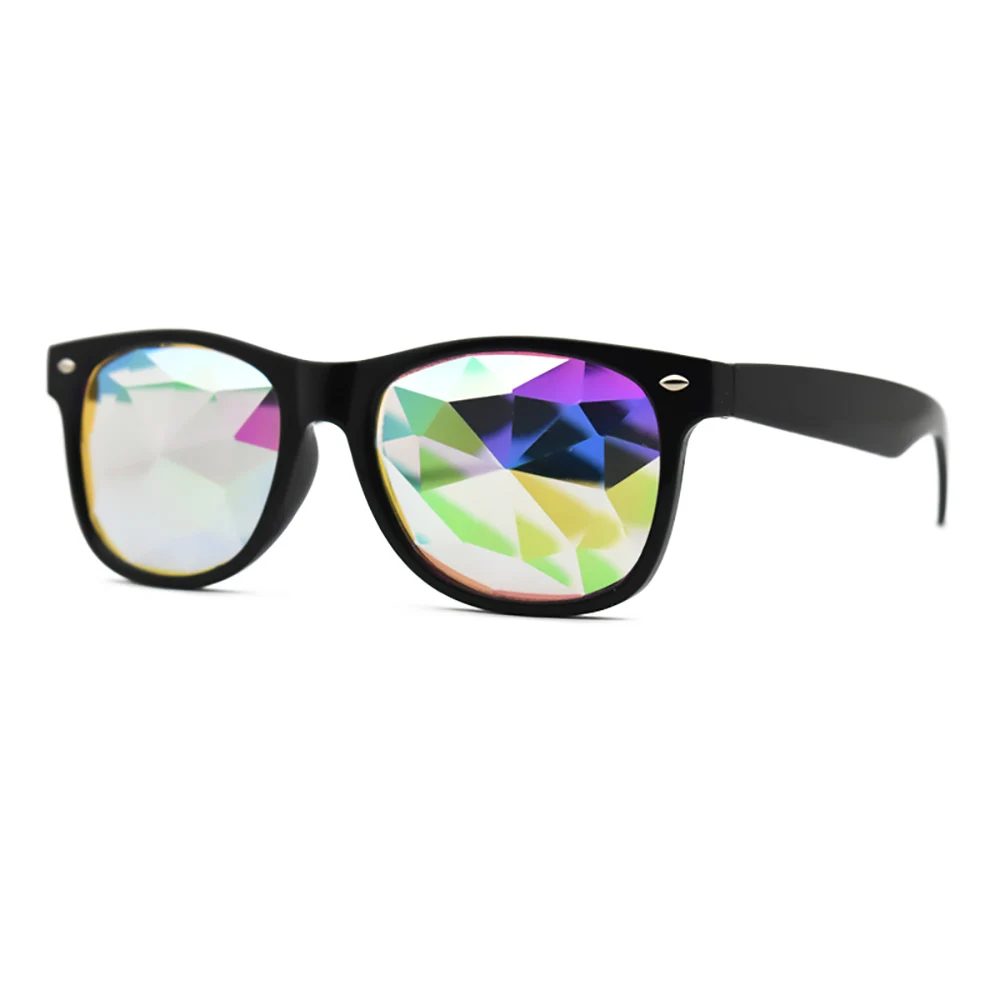 Luxury Square Party Sunglasses For Women Fashion EDM Light Diffraction Futuristic Rave Festival Glasses Men Psychedelic Prism