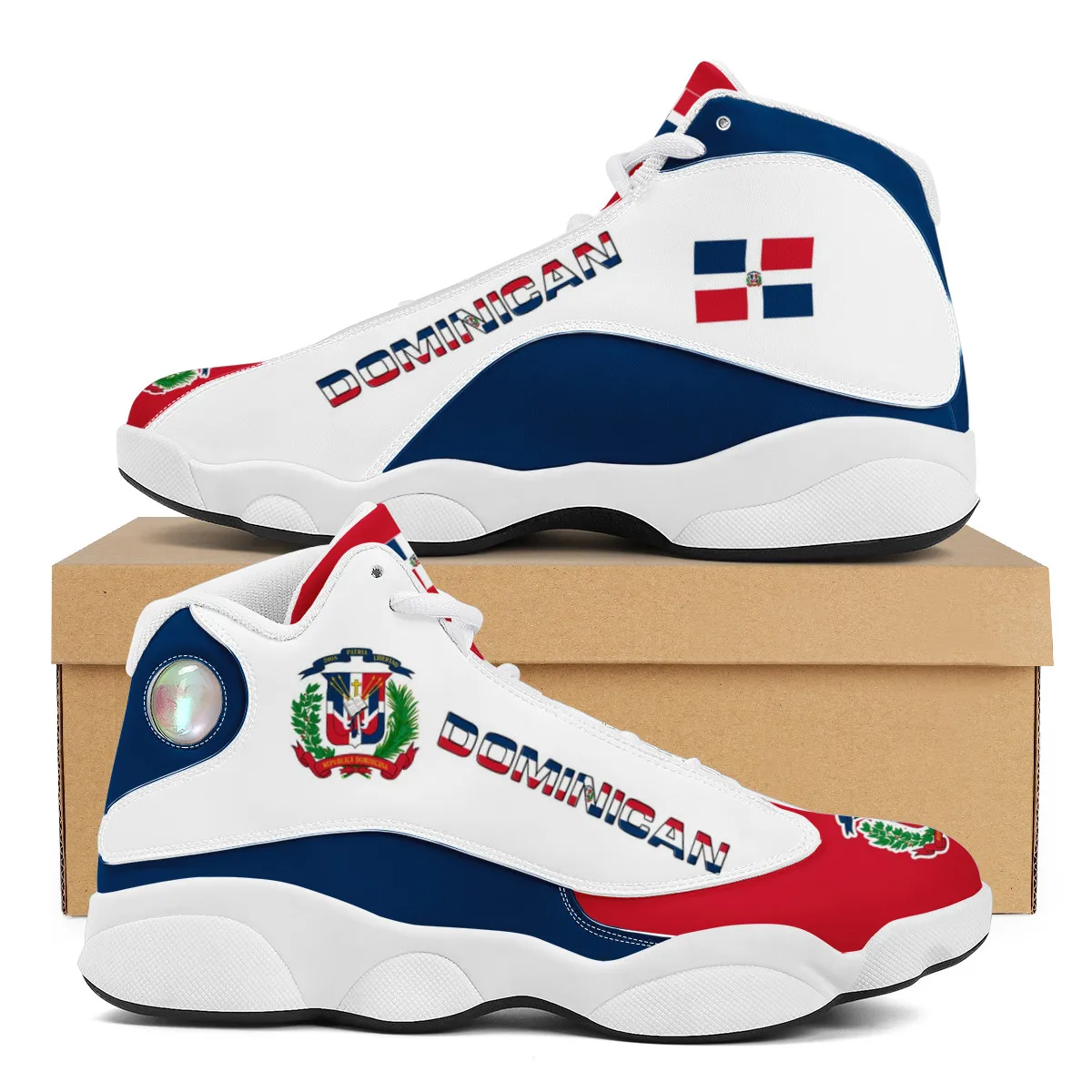 

DOMINICAN Flag Print Teens Lace Up Sneakers Casual Cozy Durable Running Shoes Outdoor Footwear Men's Boys Basketball Sports Shoe