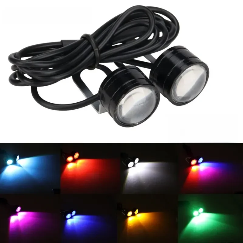 1 paire Moto Flash stroboscopique oeil d'aigle Moto feux diurnes antibrouillard phare Moto accessoires