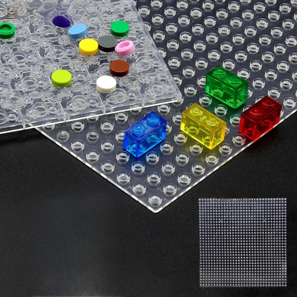 Transparente Grundplatte 32x32 Einzelne Doppelseitige Kleine Bausteine Klassische DIY Gebäude Grundplatten Spielzeug Für Kinder Kinder