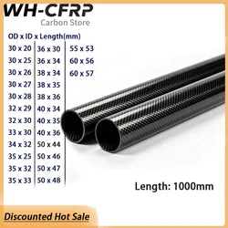 Rura z włókna węglowego 3k x 1000mm OD 30mm 32mm 33mm 34mm 35mm 36mm 38mm 40mm 42mm 44 45mm 46mm 48 50mm 55 60mm z 100% W całości z włókna węglowego