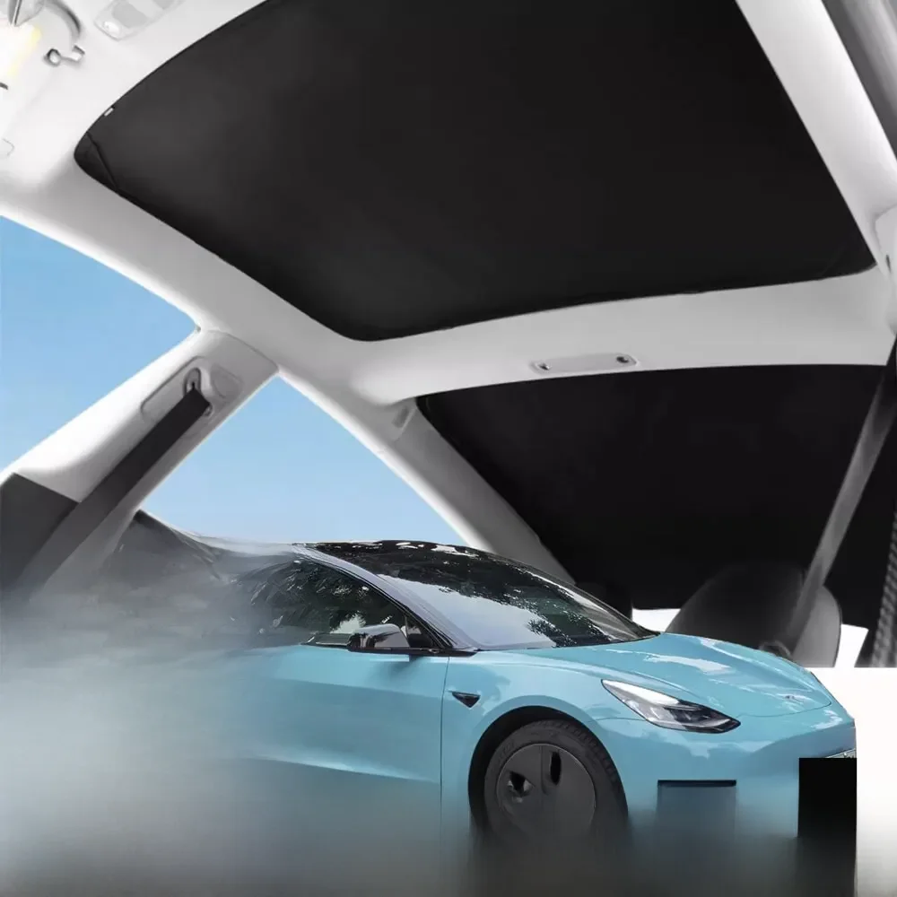 Zonneschermen voor Tesla Model 3 Highland Model Y 2017-2026 IJsdoek Gesp Zonwering Glas Voor Achter Zonnekap Dakraam Accessoire - afbeelding 2
