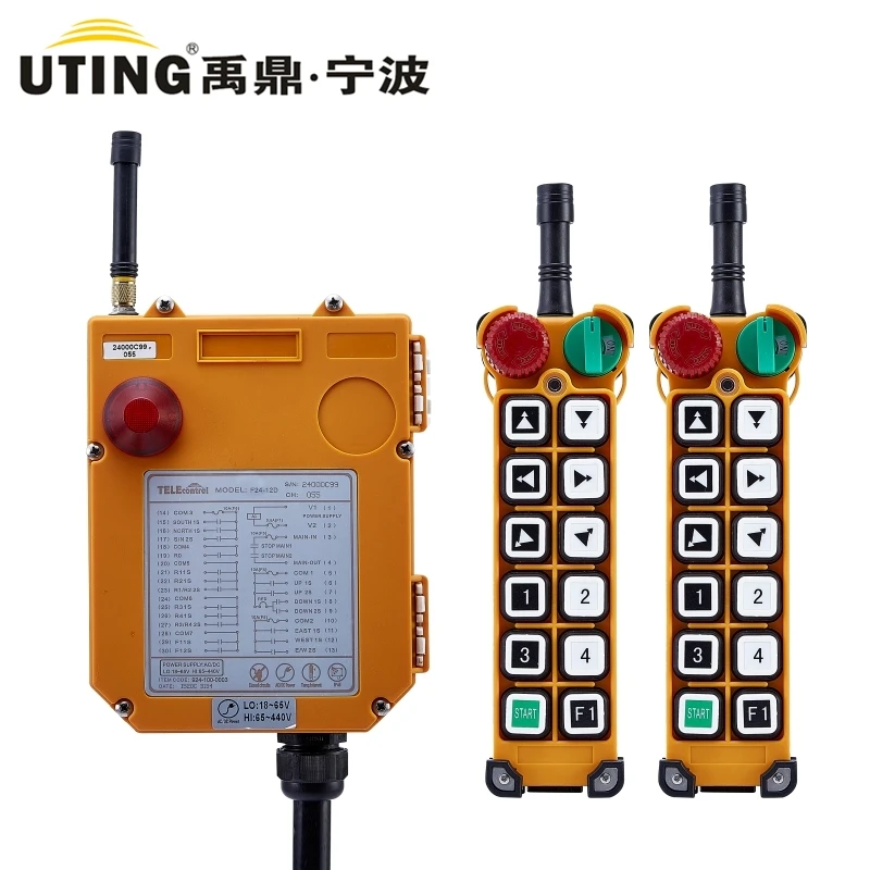 TELEcontrol UTING F24-12D Wholesales Industrial Remote Controller 12 Double Speed Buttons Switches ACDC18-440V Hoist Crane Lift