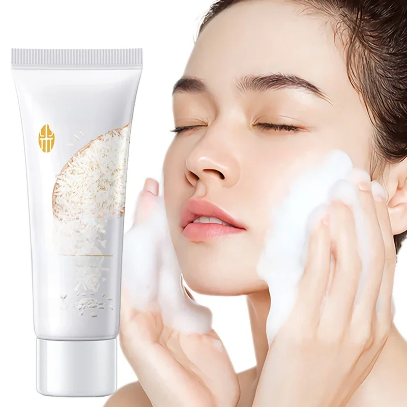 BIOAQUA pulpe brute de riz nettoyant pour le visage mousse de lavage du visage soin de la peau hydratant peau éclaircissant rajeunissement nettoyant pour le visage soins de la peau