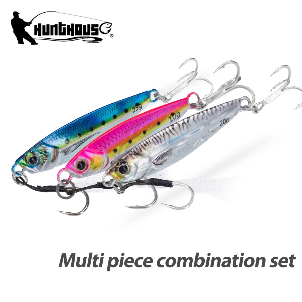 

Hunthouse 3PCS/6PCS Metal Jig Fishing Lure Sinking Slow Jigging 7g-80g Bait Saltwater Artificial Pike SeaBass Tackle