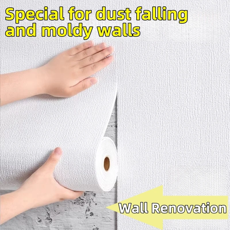 50cmX10m PVC Thickened Waterproof Wall Stickers Linen 3D Foam Adhesive Wall Wallpaper Wall Stickers Background Wall Renovation