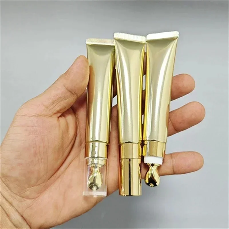 Zachte Buis met Metalen Massagekop voor Ooglotion/serum 20/40/100 ml Leeg Pakket voor DIY Shampoo Cosmetische Lotion Reizen - afbeelding 2
