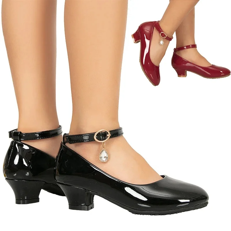 Chaussures de luxe à talons hauts pour filles, sandales pour enfants, chaussures de concours de princesse pour cérémonie de remise de diplôme, en cuir