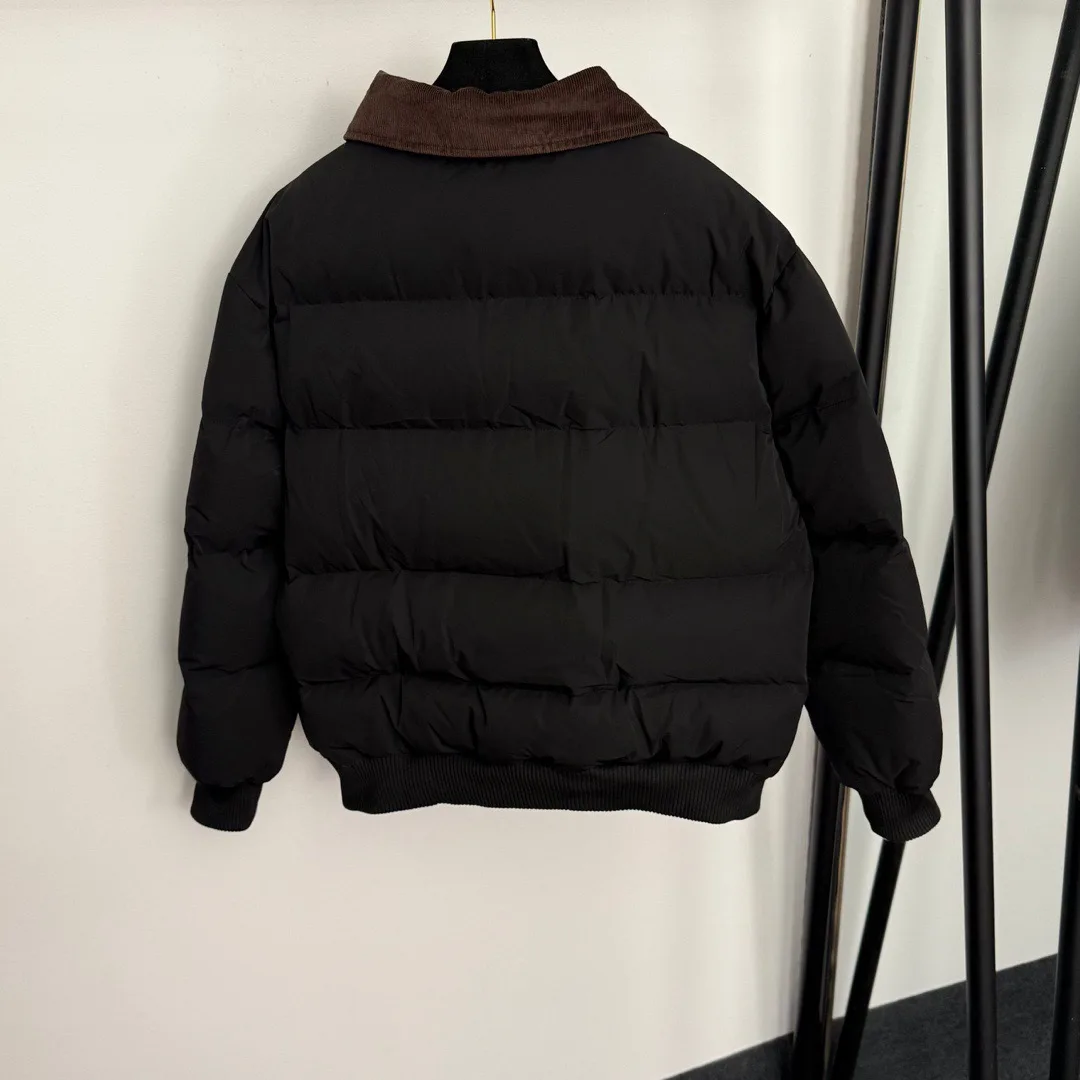 

Winter 2025 New Corduroy Stand-Collar Coat for Women: Long-Sleeve Cotton-Padded Jacket in Casual Chic Style