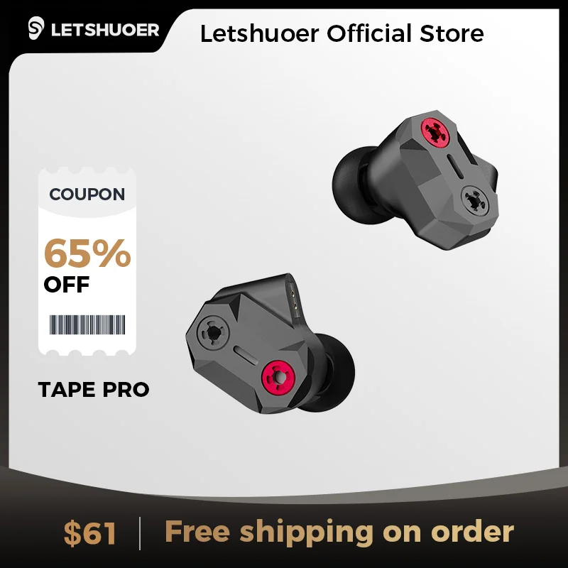 LETSHUOER Tape Pro |Magnetostatic Dynamic hybrid IEM headphones with bass tuning screws and dual pin silver plated copper cables