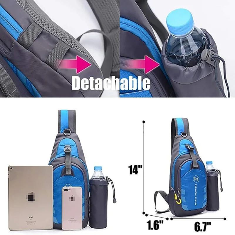 Outdoor Sports Sling Fanny Pack Waterproof Hiking Backpack Daypack Bike Cycling Fitness Crossbody Chest Bag for Men Women