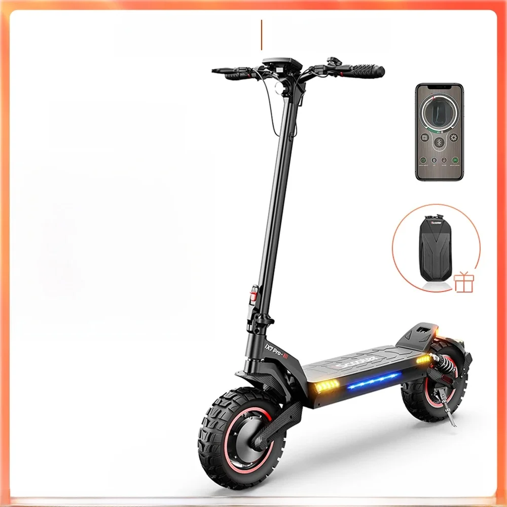 iScooter Ix7pro Elektrische Scooter 17.5ah 2000W Dual Drive Scooter 10Inch Anti-Slip Off Road Pneumatische Kick Scooter 60 Km/h Snelheid Met App - afbeelding 2