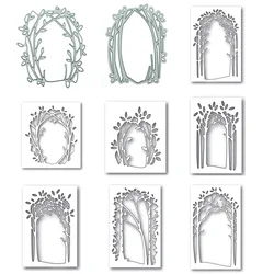 Nova chegada em camadas quadro floresta árvore corte de metal dados para diy 2022 scrapbooking padrão cartão de fazer cartão postal clipart estêncil