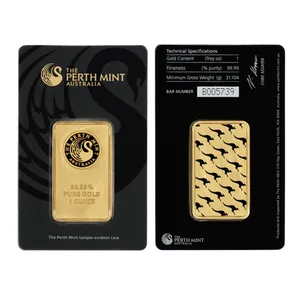 1 oz Australia Gold Bar B Series Seal Packaging Dengan Nomor Seri Independen Inti Kuningan Koleksi Kerajinan Balok Emas Palsu 10 nugget emas penjualan terbaik - №