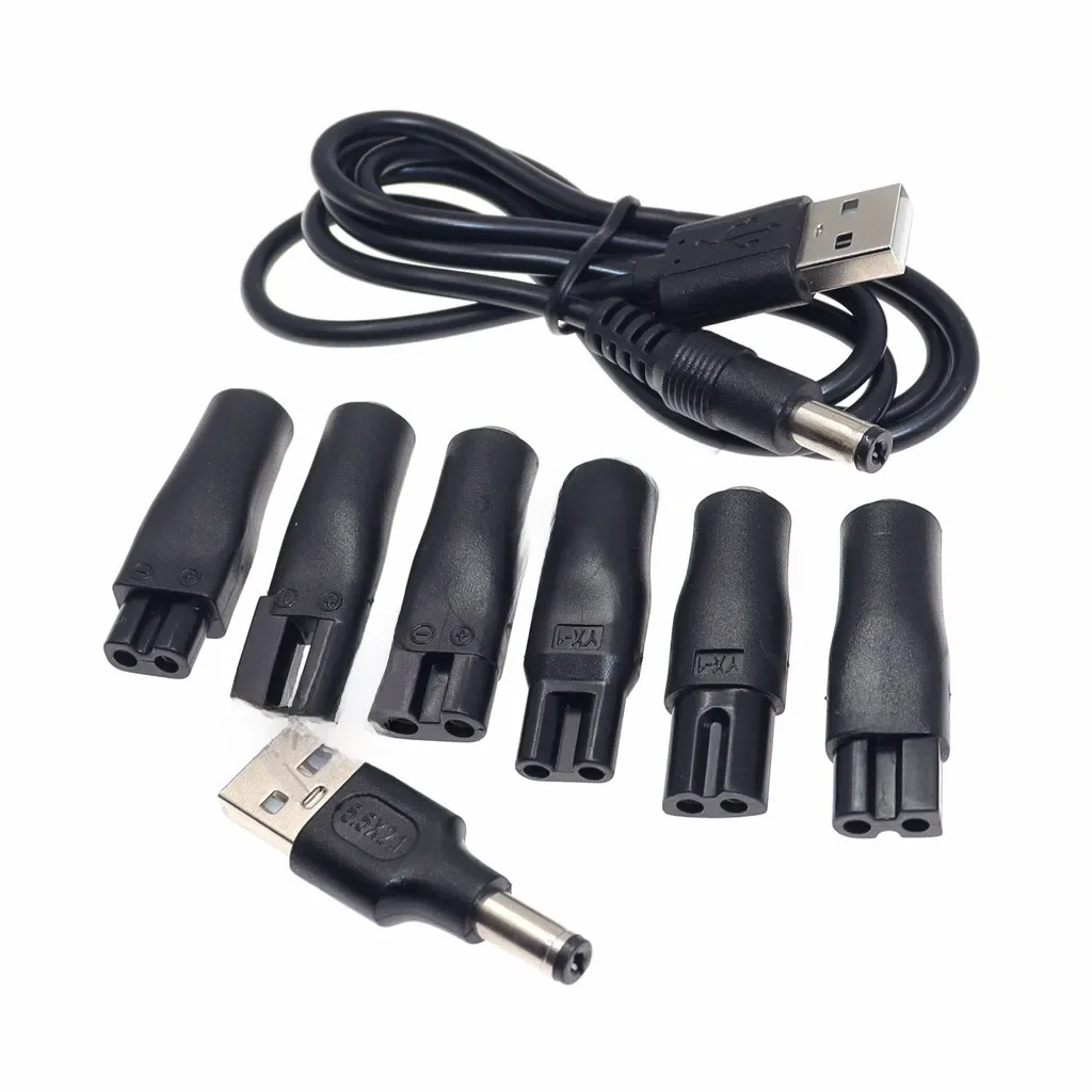 Cordon d'alimentation 5V, chargeur de remplacement, adaptateur USB adapté à tous les types de tondeuses à cheveux électriques, 8 pièces