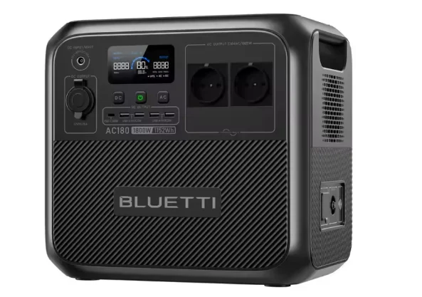 

BUETTI Central Eléctrica Portátil AC180 1152Wh LiFePO4, 1800W de Salida AC, Enchufe UE – Batería de Respaldo para Camping, Off-