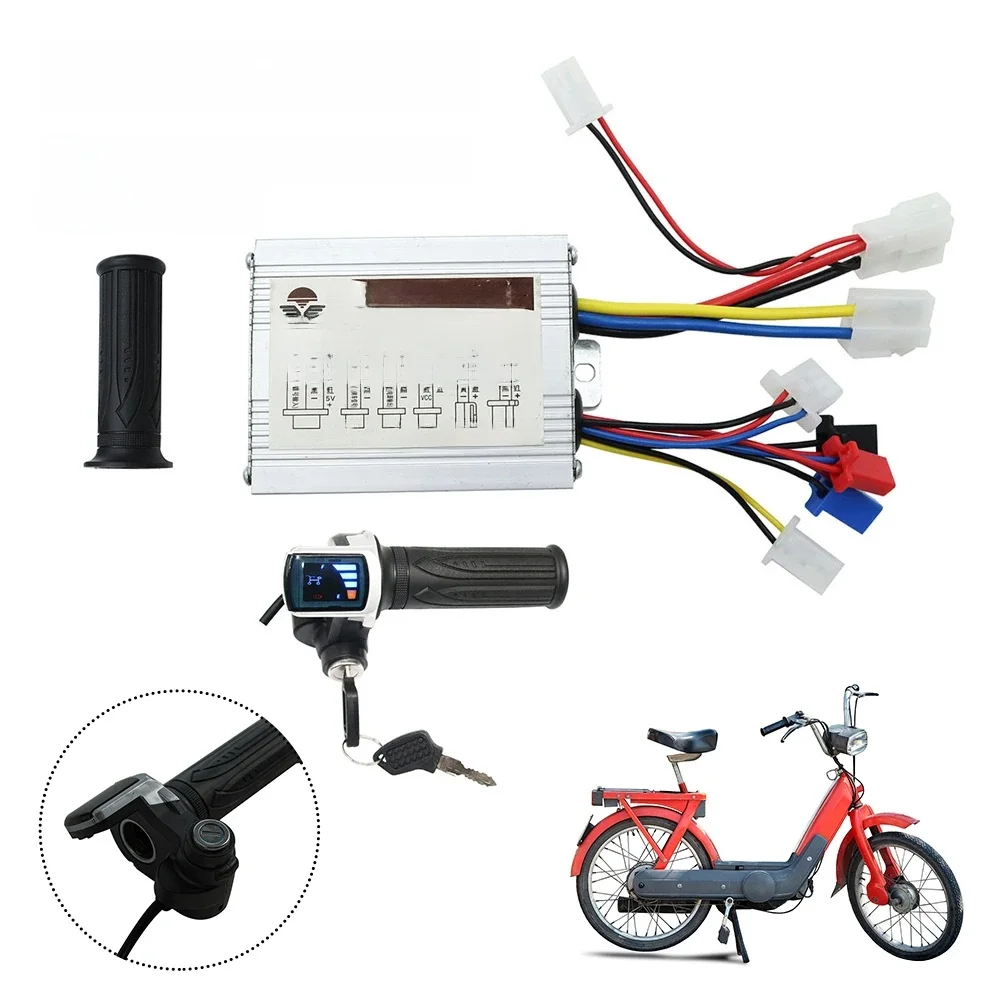 AliExpress 24V/36V/48V 250W/350W/500W/1000W Electric Bike Motor Brushed Controller and Throttle Twist Grip DC Scooter Speed Controller