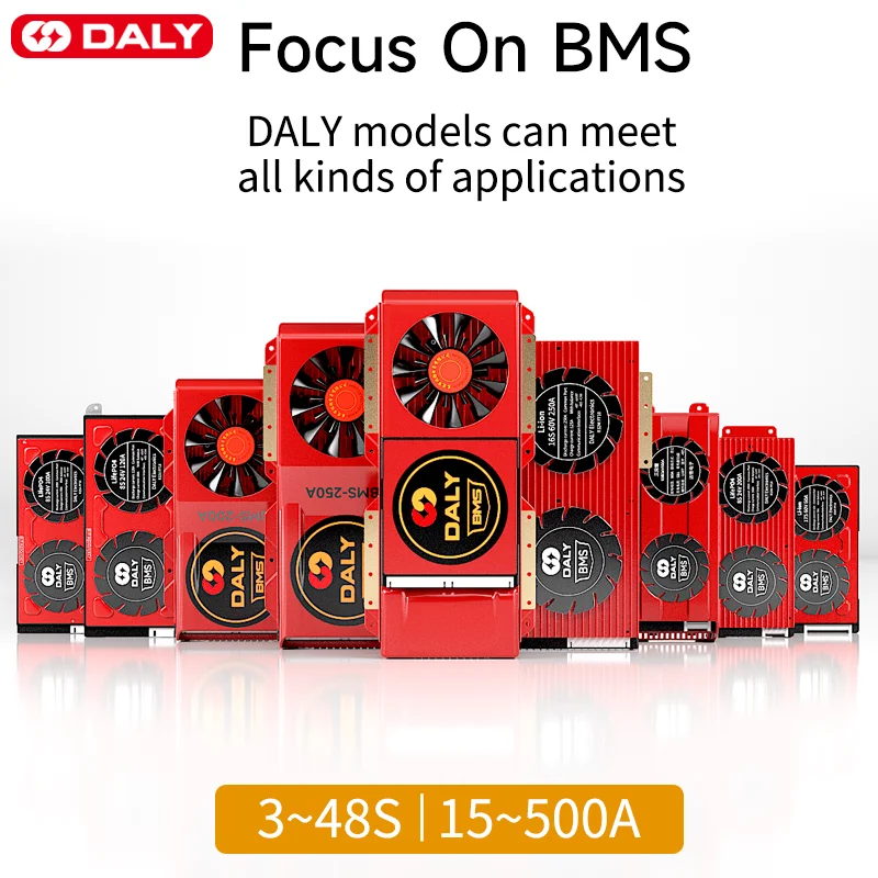 Daly Smart BMS 4S Lifepo4 12V 8S 24V 16S 40A 60A 100A 150A 200A 300A แอปบลูทูธสำหรับอินเวอร์เตอร์พลังงานแสงอาทิตย์ RS485กระป๋อง