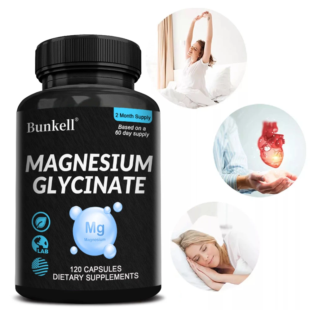 Magnesium Glycinate Capsule -Supports nerve, muscle, bone, and heart health; cortisol management; and healthy sleep