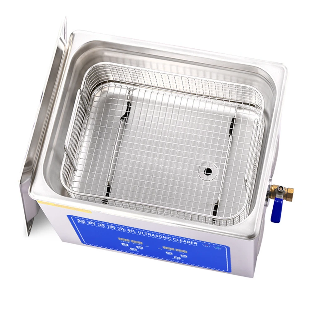 10L 2.6Gal Ultrasonic Heated Cleaning Machine Basket EU US UK AU Plug Lab Ultrasound Transducer Cleaner Hardware Beaker Washer