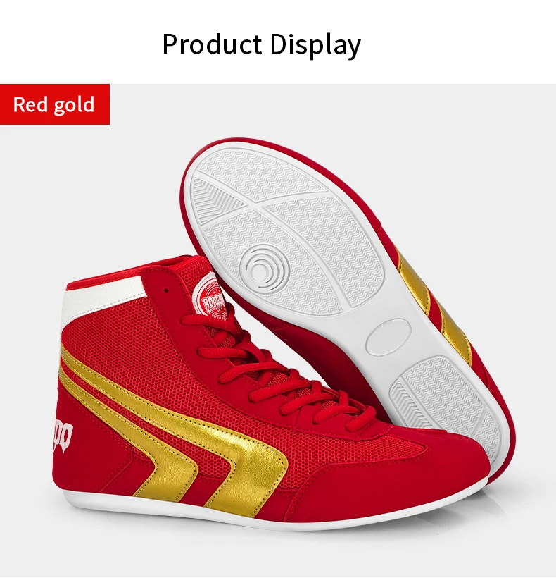 Wrestling-Schuhe für Männer und Frauen, atmungsaktive Mesh-High-Top-Boxschuhe, leichte, rutschfeste Trainingsschuhe mit Knöchelstütze – Detail 10