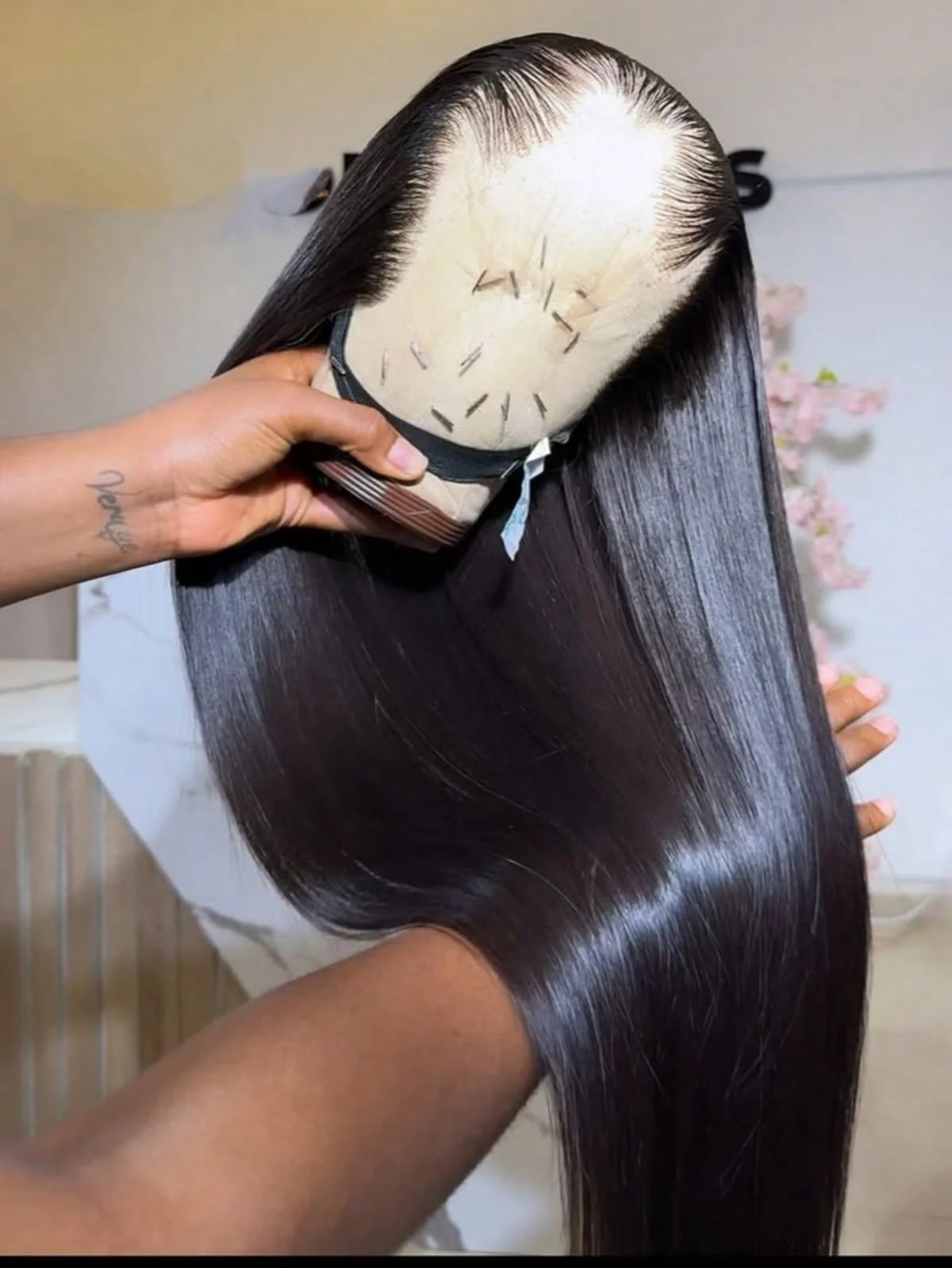 40Inch Bone Straight 13x4 13x6 5x5 Wear And Go Glueless Wig For Beginners, 200% Density Brazilian Wigs Black Women Remy Hair Preplucked With Baby