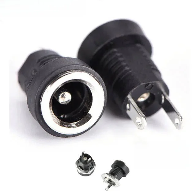 5/10 szt. Gniazdo zasilania DC 5A 30V 5.5x2.1, żeńskie, do montażu panelowego, złącze 5.5mm 2.1mm, adapter wtykowy, 2 rodzaje zacisków — zdjęcie 2