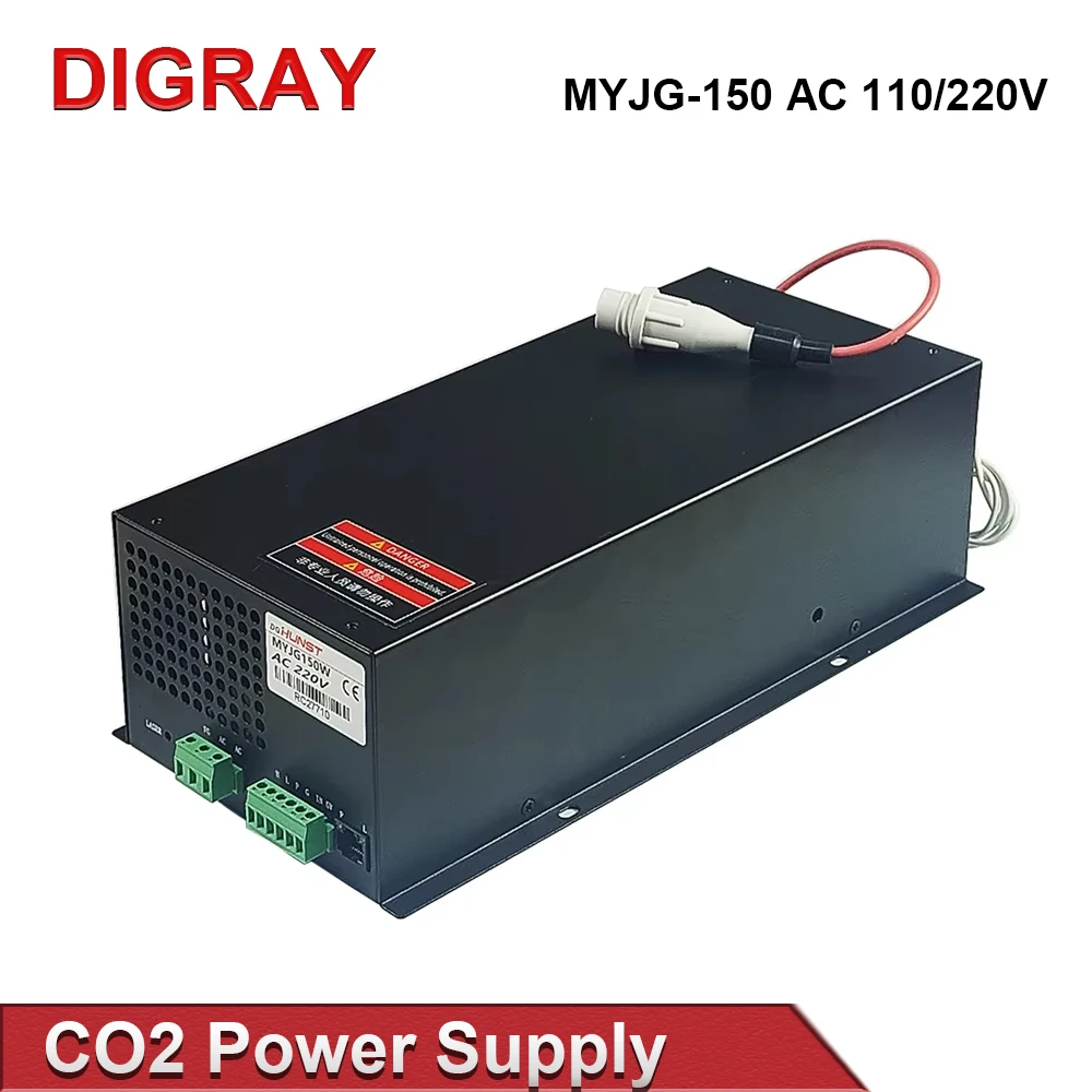 DIGRAY CO2 laser power supply MYJG 150W supports 110/220V voltage and is used for 130W 150W laser engraving and cutting machines