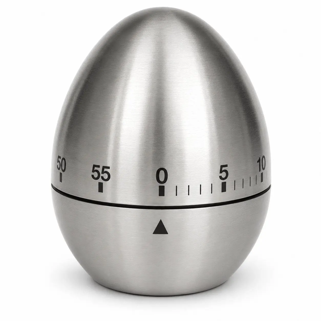 Minuteur mécanique sans batterie en acier inoxydable, 60 minutes, outil de cuisine (ensemble, rotation mécanique, aucune batterie requise), minuteur, minuteur de cuisine, minuteur en forme d'œuf