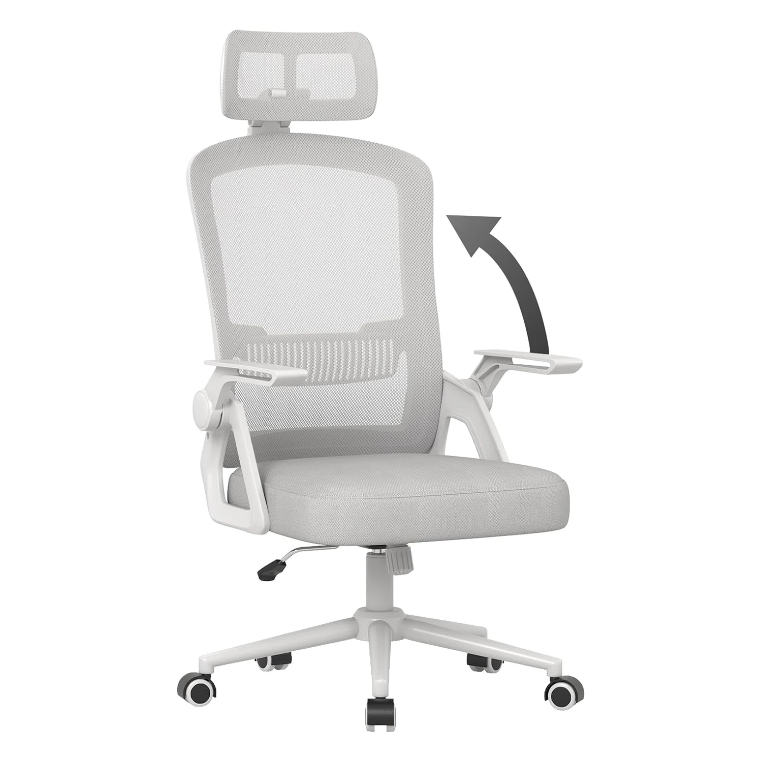 GartistGO ergonomischer Schreibtischstuhl mit Kopfstütze, atmungsaktiver Netzbeschichtung, Unterstützung für den unteren Rücken, Computerstuhl A ° °   Drehstuhl