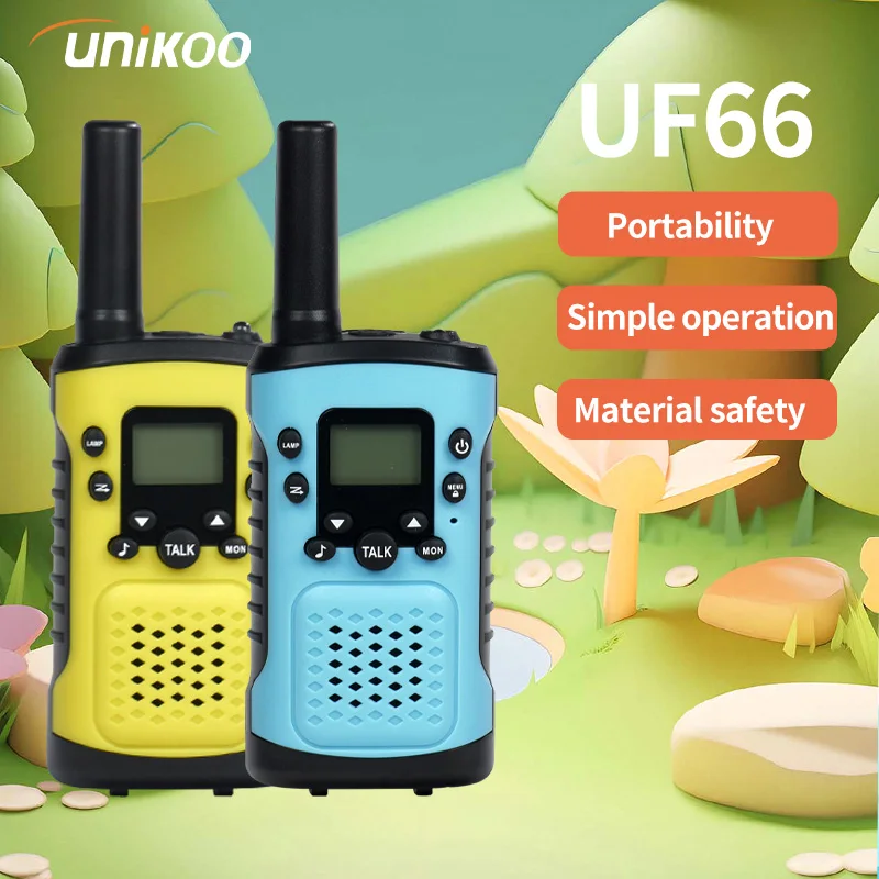 

UNIKOO UF66 Kids Walkie Talkie 6KM Range 4 Fixed Channels Fun Safe for Kids over 3 Years Old